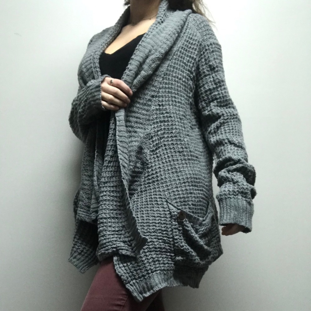 Grey knit cardigan